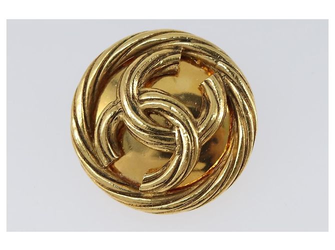 Boucles d'oreilles CHANEL Métal Doré CC Auth 204668 - vue 7