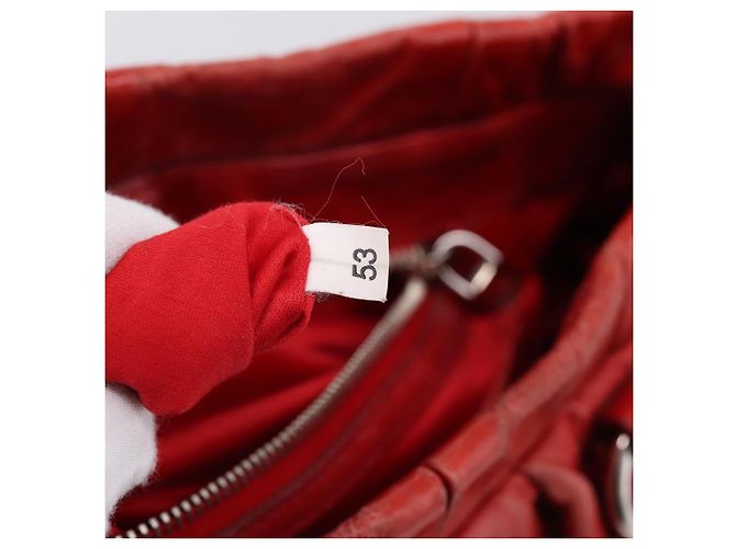 Borsa a mano Miu Miu Vitellolux 2way Red Gold Auth 204332V Rosso D'oro - vista 11