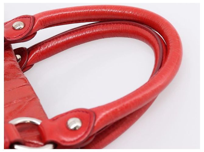 Borsa a mano Miu Miu Vitellolux 2way Red Gold Auth 204332V Rosso D'oro - vista 14