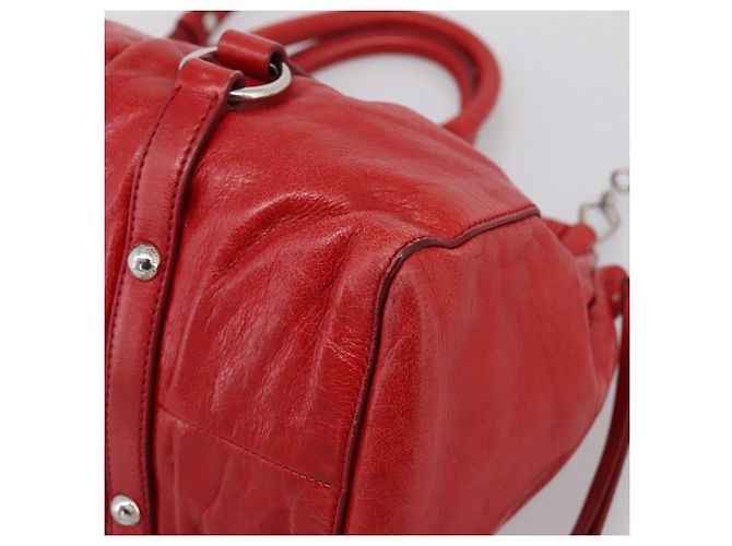 Borsa a mano Miu Miu Vitellolux 2way Red Gold Auth 204332V Rosso D'oro - vista 16