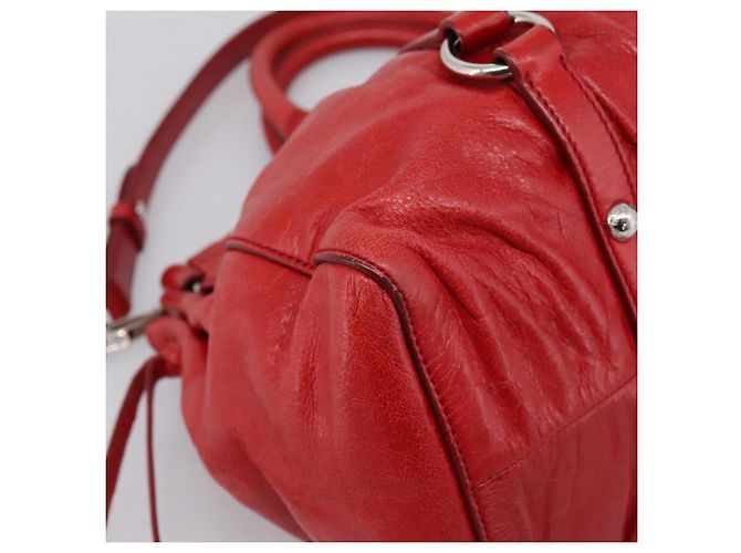 Borsa a mano Miu Miu Vitellolux 2way Red Gold Auth 204332V Rosso D'oro - vista 17