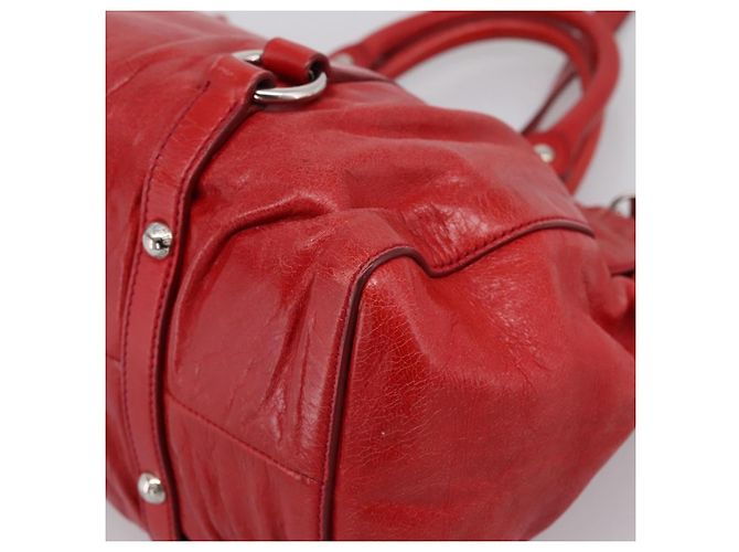 Borsa a mano Miu Miu Vitellolux 2way Red Gold Auth 204332V Rosso D'oro - vista 18