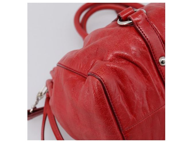 Borsa a mano Miu Miu Vitellolux 2way Red Gold Auth 204332V Rosso D'oro - vista 19