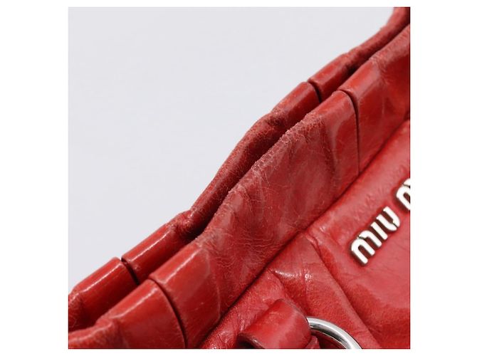 Borsa a mano Miu Miu Vitellolux 2way Red Gold Auth 204332V Rosso D'oro - vista 20