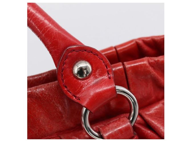 Borsa a mano Miu Miu Vitellolux 2way Red Gold Auth 204332V Rosso D'oro - vista 22