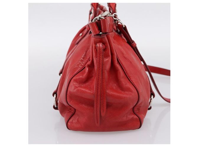 Borsa a mano Miu Miu Vitellolux 2way Red Gold Auth 204332V Rosso D'oro - vista 3