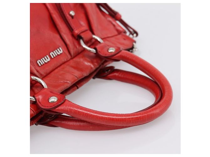 Borsa a mano Miu Miu Vitellolux 2way Red Gold Auth 204332V Rosso D'oro - vista 7