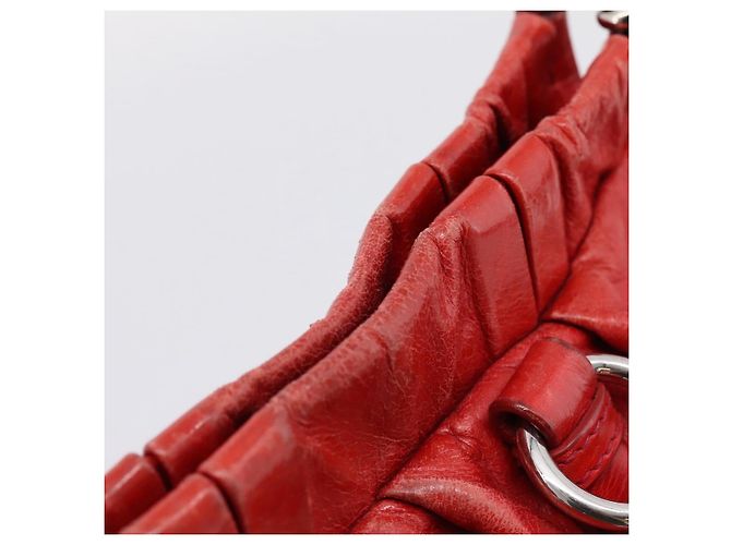 Borsa a mano Miu Miu Vitellolux 2way Red Gold Auth 204332V Rosso D'oro - vista 9