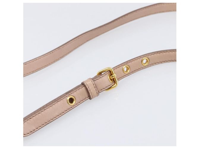 Borsa a mano Miu Miu Matelassé in pelle 2way Beige Tono Oro Auth 167614M - vista 18