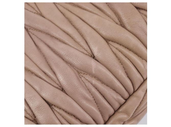 Borsa a mano Miu Miu Matelassé in pelle 2way Beige Tono Oro Auth 167614M - vista 23