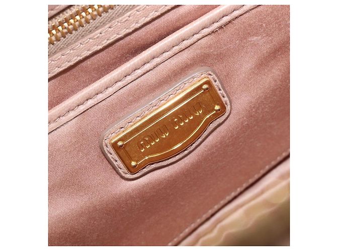 Borsa a mano Miu Miu Matelassé in pelle 2way Beige Tono Oro Auth 167614M - vista 28