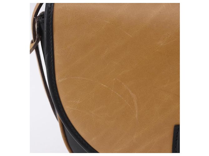 16 Céline Borsa a tracolla CELINE in pelle beige tono oro Auth ka6215 - vista 2