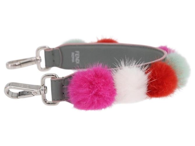 FENDI Strap Leather Multicolor Silver Auth 203712M Prata Multicor - vista 4