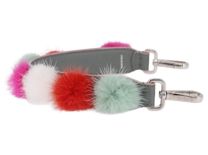 FENDI Strap Leather Multicolor Silver Auth 203712M Prata Multicor - vista 5