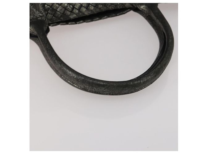 Borsa BOTTEGA VENETA INTRECCIATO in pelle nera argento Auth 201995 Nero - vista 7