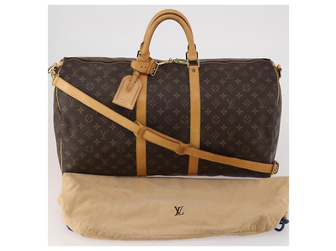 LOUIS VUITTON Monogram Keepall Bandouliere 55 Boston Bag M41414 LV Auth 200406V Monogramma - vista 12