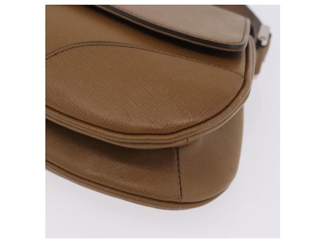 Borsa a tracolla BURBERRY in pelle marrone argento Auth 204741A - vista 15