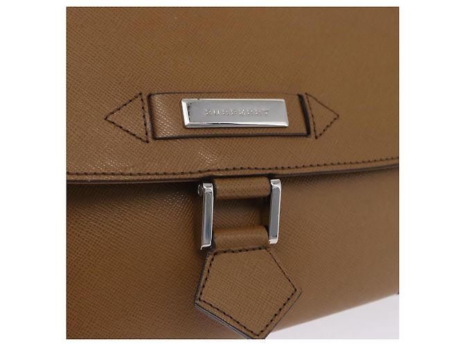 Borsa a tracolla BURBERRY in pelle marrone argento Auth 204741A - vista 18