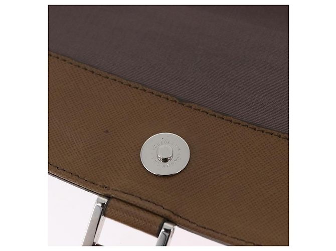 Borsa a tracolla BURBERRY in pelle marrone argento Auth 204741A - vista 19