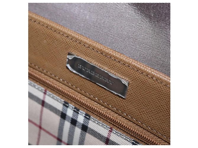 Borsa a tracolla BURBERRY in pelle marrone argento Auth 204741A - vista 21