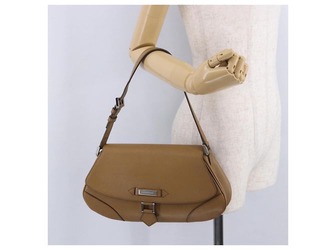 Borsa a tracolla BURBERRY in pelle marrone argento Auth 204741A - vista 26