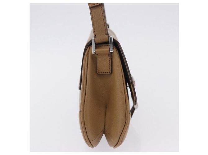 Borsa a tracolla BURBERRY in pelle marrone argento Auth 204741A - vista 4
