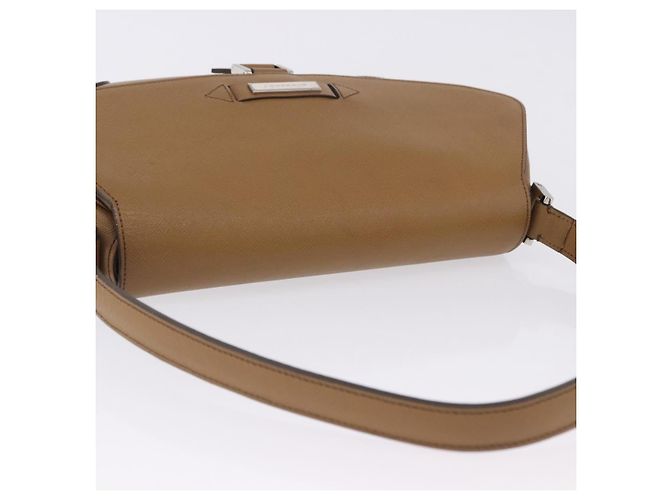 Borsa a tracolla BURBERRY in pelle marrone argento Auth 204741A - vista 6