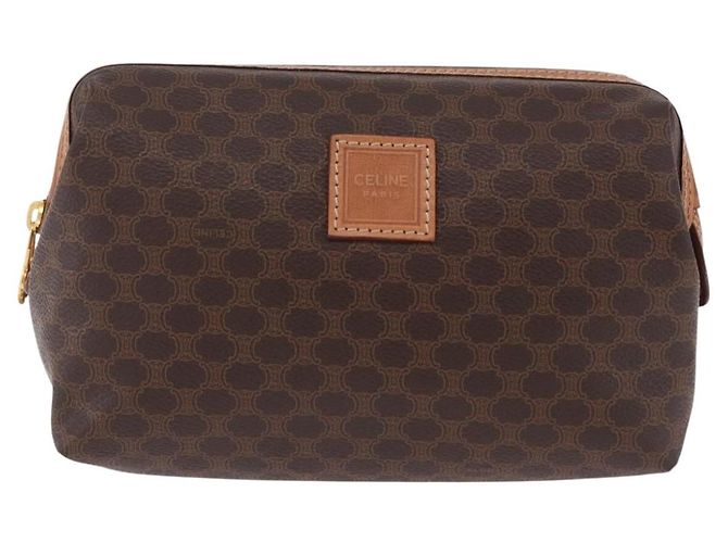 Céline CELINE Macadam Pouch PVC Leder Braun Goldfarben Auth ar14260A - Ansicht 13