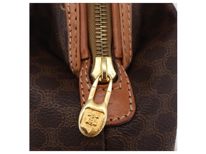 Céline CELINE Macadam Pouch PVC Leder Braun Goldfarben Auth ar14260A - Ansicht 18
