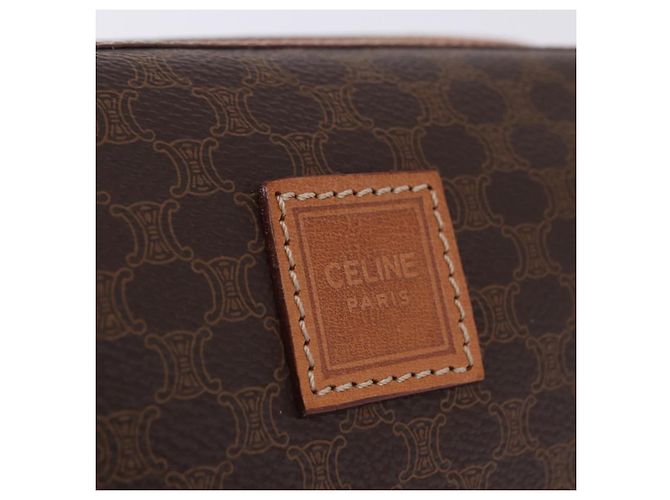 Céline CELINE Macadam Pouch PVC Leder Braun Goldfarben Auth ar14260A - Ansicht 19
