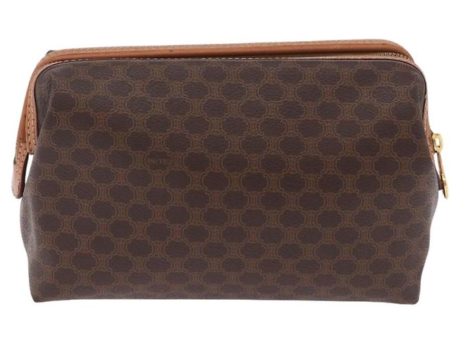 Céline CELINE Macadam Pouch PVC Leder Braun Goldfarben Auth ar14260A - Ansicht 2