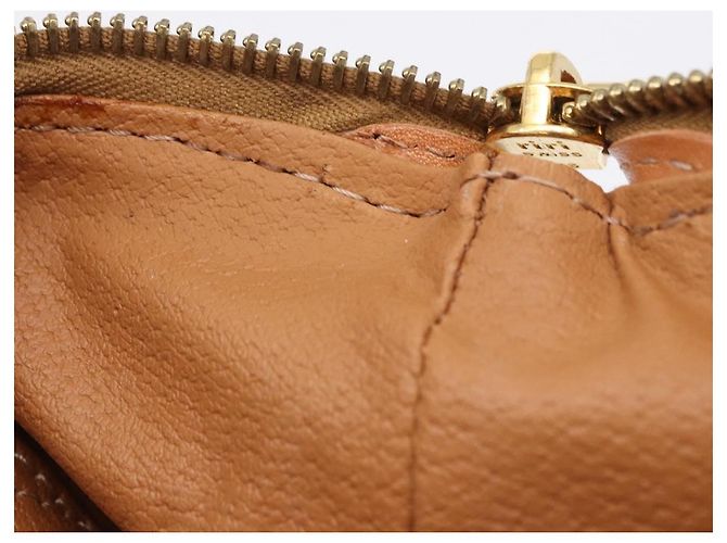 Céline CELINE Macadam Pouch PVC Leder Braun Goldfarben Auth ar14260A - Ansicht 23