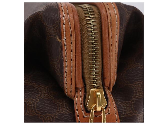 Céline CELINE Macadam Pouch PVC Leder Braun Goldfarben Auth ar14260A - Ansicht 5