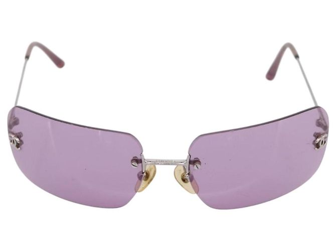 Gafas de sol CHANEL Metal Purple Silver CC Auth BA15554 Plata Púrpura - vista 2