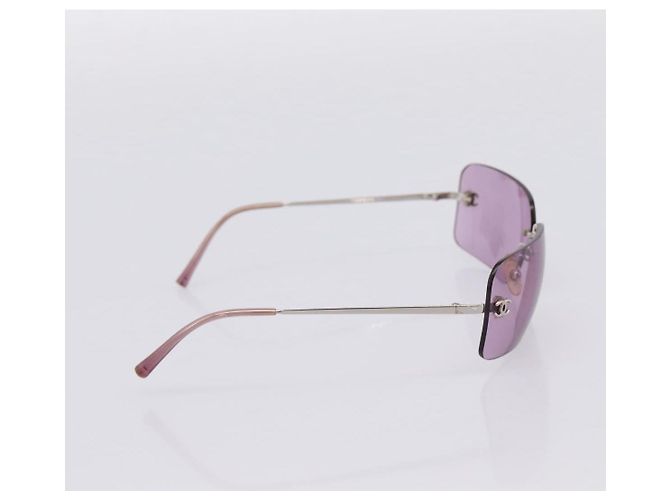 Gafas de sol CHANEL Metal Purple Silver CC Auth BA15554 Plata Púrpura - vista 4