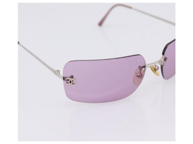 Gafas de sol CHANEL Metal Purple Silver CC Auth BA15554 Plata Púrpura - vista 6