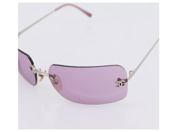 Gafas de sol CHANEL Metal Purple Silver CC Auth BA15554 Plata Púrpura - vista 7