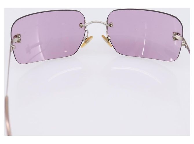 Gafas de sol CHANEL Metal Purple Silver CC Auth BA15554 Plata Púrpura - vista 8