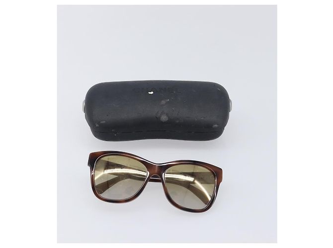 Gafas de sol CHANEL Plástico Brown Silver CC Auth BA15588 Castaño Plata - vista 12