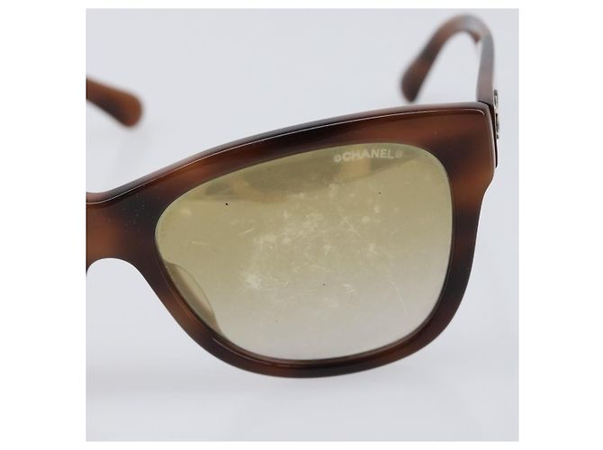 Gafas de sol CHANEL Plástico Brown Silver CC Auth BA15588 Castaño Plata - vista 6