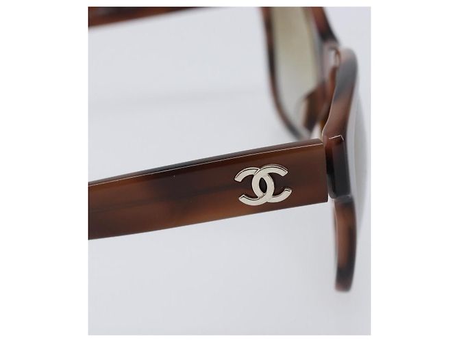 Gafas de sol CHANEL Plástico Brown Silver CC Auth BA15588 Castaño Plata - vista 8