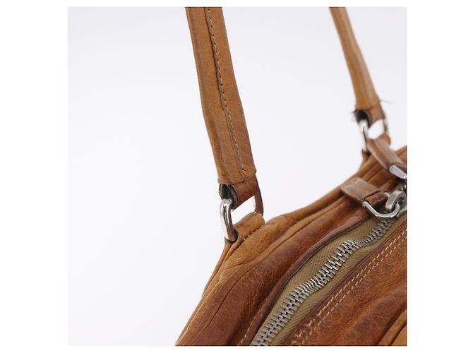 Borsa a mano PRADA in pelle marrone argento Auth am12592V - vista 20