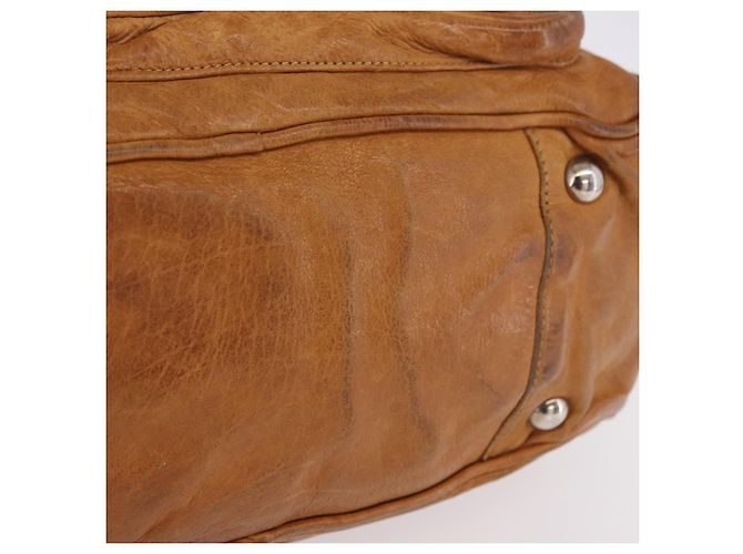 Borsa a mano PRADA in pelle marrone argento Auth am12592V - vista 21