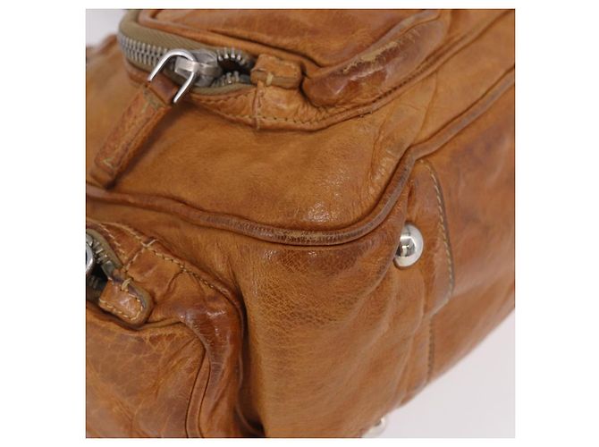 Borsa a mano PRADA in pelle marrone argento Auth am12592V - vista 22