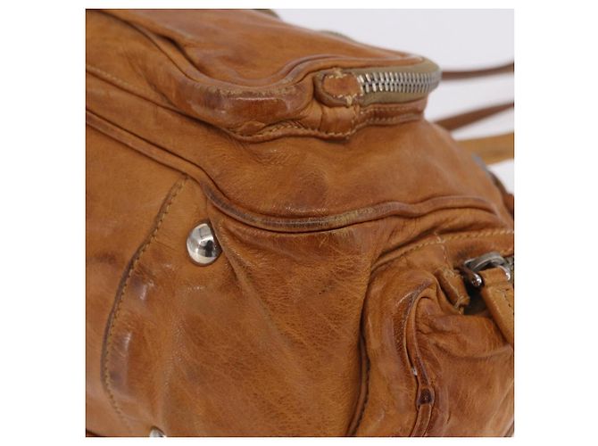 Borsa a mano PRADA in pelle marrone argento Auth am12592V - vista 23