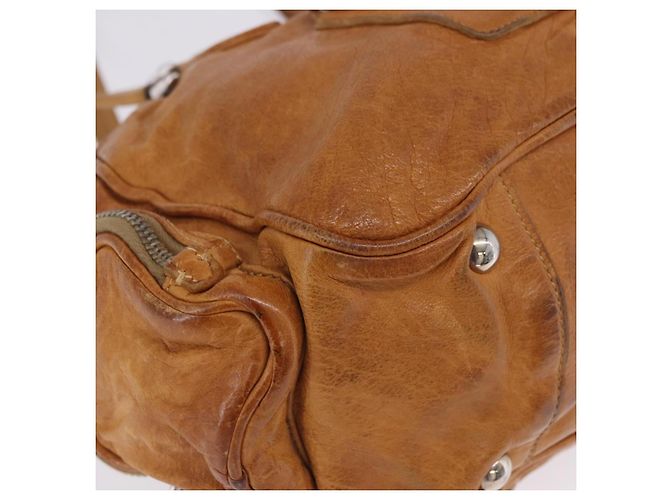 Borsa a mano PRADA in pelle marrone argento Auth am12592V - vista 24