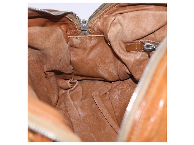 Borsa a mano PRADA in pelle marrone argento Auth am12592V - vista 31