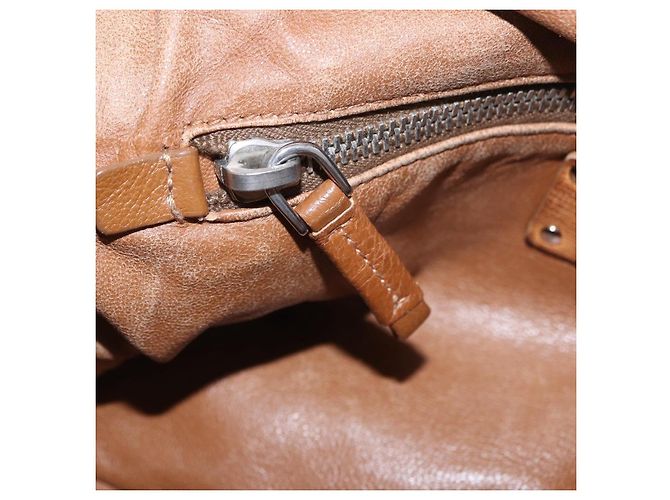 Borsa a mano PRADA in pelle marrone argento Auth am12592V - vista 32