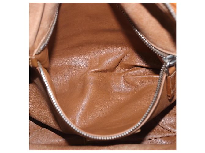 Borsa a mano PRADA in pelle marrone argento Auth am12592V - vista 33