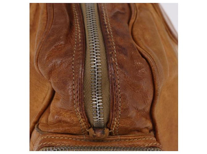 Borsa a mano PRADA in pelle marrone argento Auth am12592V - vista 6